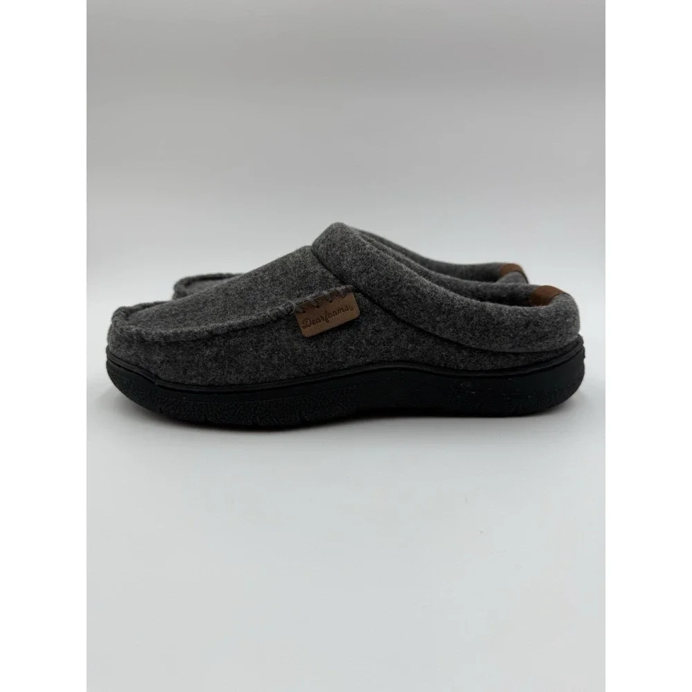 Dearfoams Dark Gray Wool Blend Memory Foam No Sweat Slippers‎ Men’s US 9/10